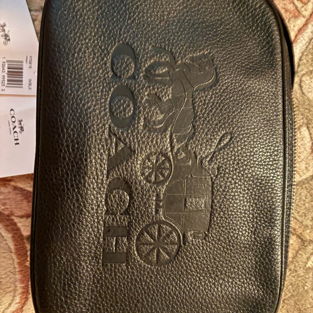 Coach Black Pebbled Leather Jes Crossbody with Embossed Horse and Carriage Logo - Picture 3 of 7